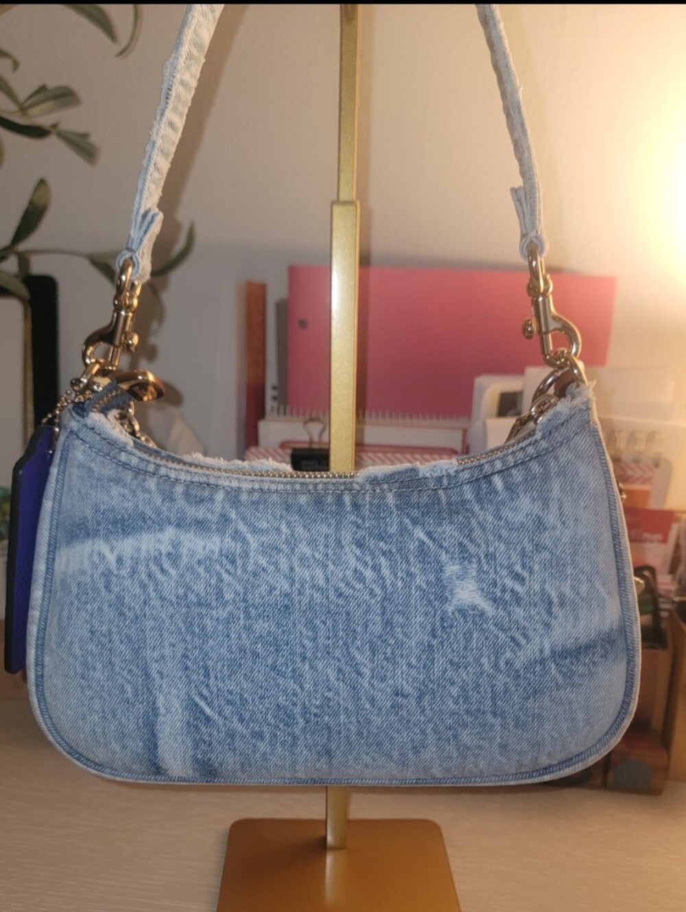 Coach Light Blue Denim Mini Shoulder Bag with Yellow Star Charm (NO DiCE) - Picture 4 of 4